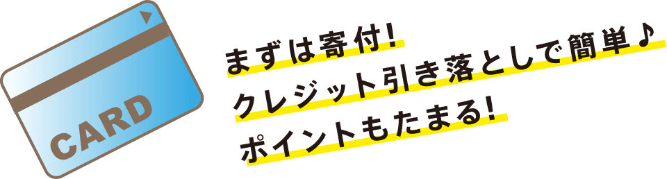 まずは寄付!クレジット引き落としで簡単♪ポイントもたまる!